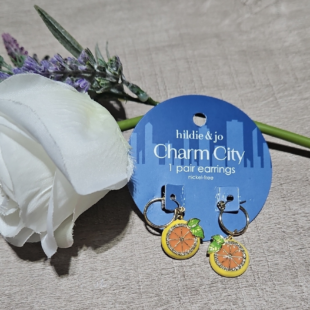 Hildie & Jo 🎁 Nickel-Free Orange Citrus Earrings
